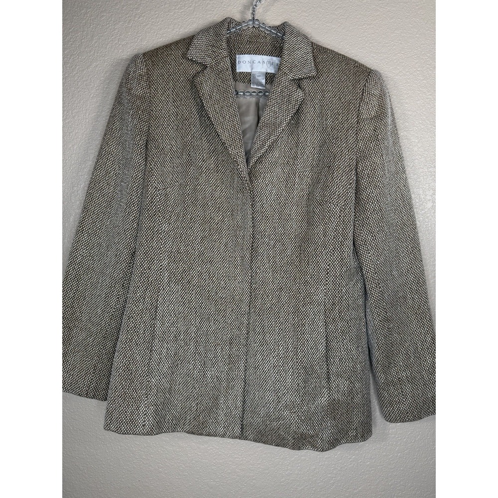 Vtg Doncaster Signature Tweed Blazer Women's Sz 4 100 % Silk Jacket Quiet Luxury